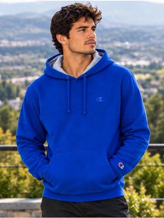 Champion Other - Champion Men's Hoodie Sweatshirt - Cobalt Blue with Gray Lining